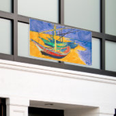 Van Gogh Boats Impressionismus Beach Banner (Äußeres Gebäude)