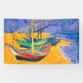 Van Gogh Boats Impressionismus Beach Banner (Horizontal)