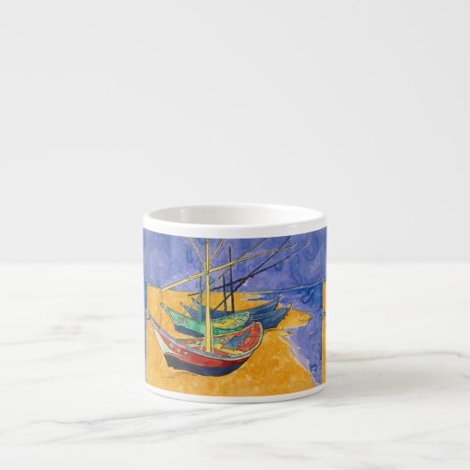 Van Gogh Boats Impressionismus Beach Espressotasse (Vorderseite)