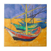 Van Gogh Boats Impressionismus Beach Fliese (Vorderseite)