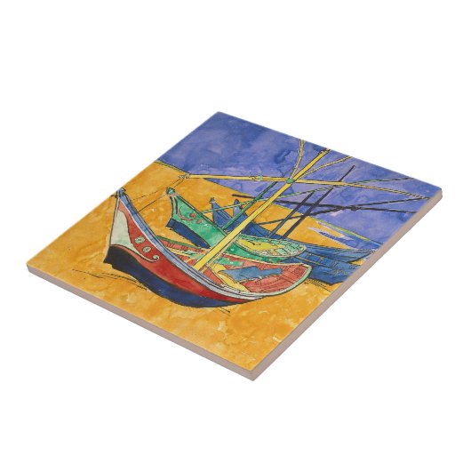 Van Gogh Boats Impressionismus Beach Fliese (Seite)