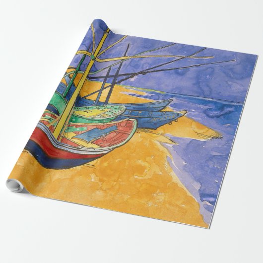 Van Gogh Boats Impressionismus Beach Geschenkpapier (Ungerollt)