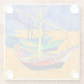 Van Gogh Boats Impressionismus Beach Glasuntersetzer (Rückseite)