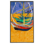 Van Gogh Boats Impressionismus Beach Kleine Geschenktüte (Rückseite)