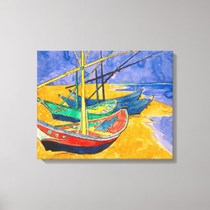 Van Gogh Boats Impressionismus Beach Leinwanddruck