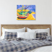 Van Gogh Boats Impressionismus Beach Leinwanddruck (Insitu (Schlafzimmer))