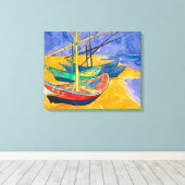Van Gogh Boats Impressionismus Beach Leinwanddruck (Insitu (Holzboden))