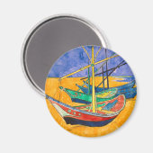 Van Gogh Boats Impressionismus Beach Magnet (Vorderseite/Rückseite)