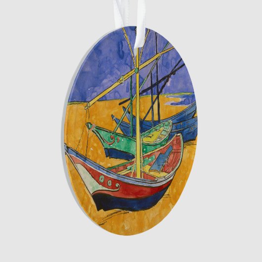 Van Gogh Boats Impressionismus Beach Ornament (Vorderseite)