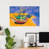 Van Gogh Boats Impressionismus Beach Poster (Heimbüro)