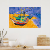 Van Gogh Boats Impressionismus Beach Poster (Küche)