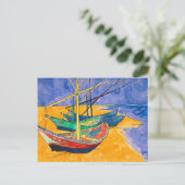 Van Gogh Boats Impressionismus Beach Postkarte (Stehend Vorderseite)