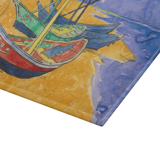 Van Gogh Boats Impressionismus Beach Schneidebrett (Ecke)