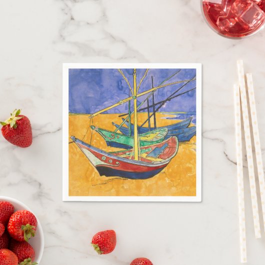 Van Gogh Boats Impressionismus Beach Serviette (Beispiel)