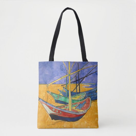 Van Gogh Boats Impressionismus Beach Tasche (Vorderseite)
