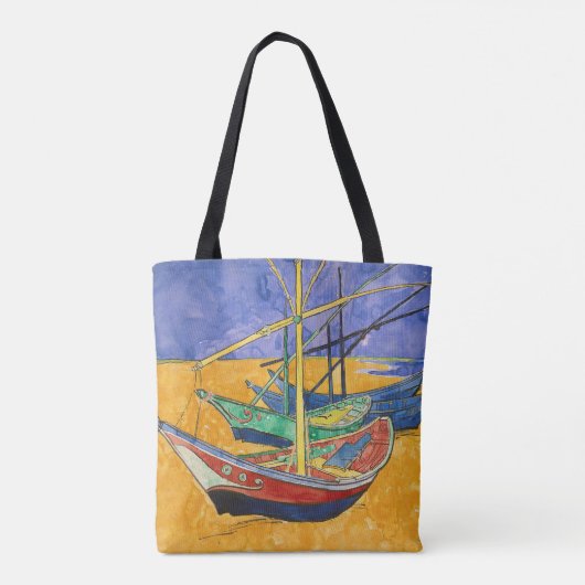 Van Gogh Boats Impressionismus Beach Tasche (Rückseite)