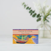 Van Gogh Boats Impressionismus Beach Visitenkarte (Stehend Vorderseite)