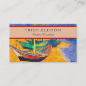 Van Gogh Boats Impressionismus Beach Visitenkarte (Vorderseite)