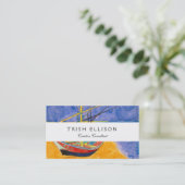 Van Gogh Boats Impressionismus Beach Visitenkarte (Stehend Vorderseite)