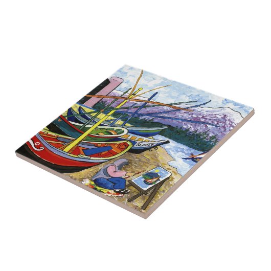 Van Gogh Boote Fliese (Seite)