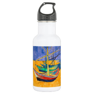 Van Gogh Boote Impressionismus Strand Edelstahlflasche