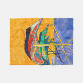 Van Gogh Boote Impressionismus Strand Fleecedecke (Vorderseite (Horizontal))