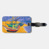 Van Gogh Boote Impressionismus Strand Gepäckanhänger (Rückseite horizontal)