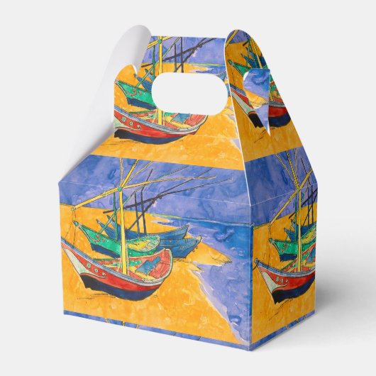 Van Gogh Boote Impressionismus Strand Geschenkschachtel (Vorderseite)