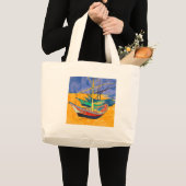 Van Gogh Boote Impressionismus Strand Jumbo Stoffbeutel (Vorderseite (Produkt))