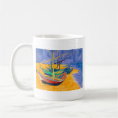 Van Gogh Boote Impressionismus Strand Kaffeetasse (Links)