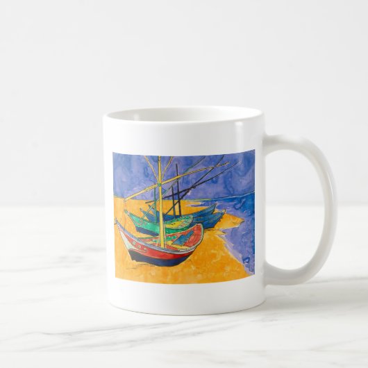 Van Gogh Boote Impressionismus Strand Kaffeetasse (Rechts)