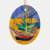 Van Gogh Boote Impressionismus Strand Keramik Ornament (Rechts)