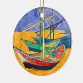 Van Gogh Boote Impressionismus Strand Keramik Ornament (Links)