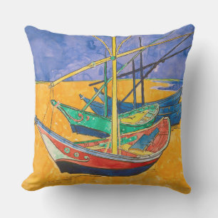 Van Gogh Boote Impressionismus Strand Kissen