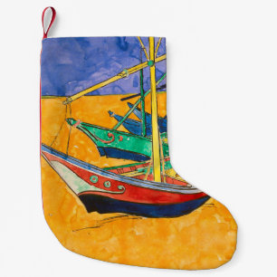 Van Gogh Boote Impressionismus Strand Kleiner Weihnachtsstrumpf