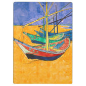 Van Gogh Boote Impressionismus Strand Klemmbrett (Rückseite)