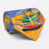 Van Gogh Boote Impressionismus Strand Krawatte (Gerollt)