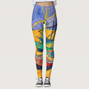Van Gogh Boote Impressionismus Strand Leggings