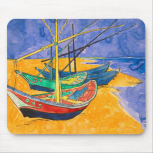 Van Gogh Boote Impressionismus Strand Mousepad