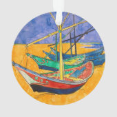 Van Gogh Boote Impressionismus Strand Ornament (Rückseite)