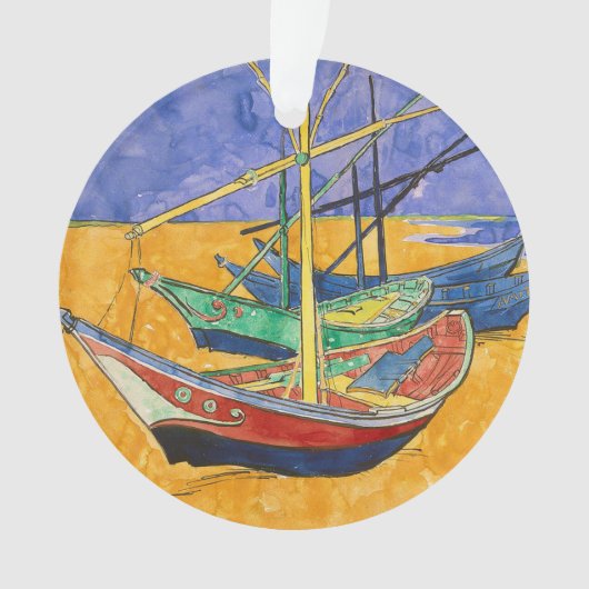 Van Gogh Boote Impressionismus Strand Ornament (Vorderseite)
