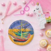 Van Gogh Boote Impressionismus Strand Pappteller (Party)