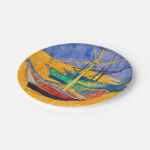 Van Gogh Boote Impressionismus Strand Pappteller (Schrägansicht)