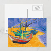 Van Gogh Boote Impressionismus Strand Postkarte (Vorne/Hinten)