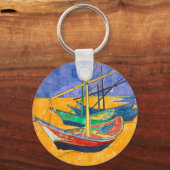 Van Gogh Boote Impressionismus Strand Schlüsselanhänger (Vorderseite)