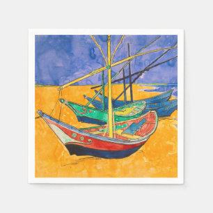Van Gogh Boote Impressionismus Strand Serviette