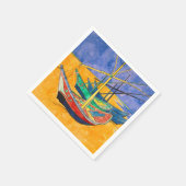 Van Gogh Boote Impressionismus Strand Serviette (Ecke)