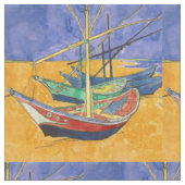 Van Gogh Boote Impressionismus Strand Stoff (Nahaufnahme)
