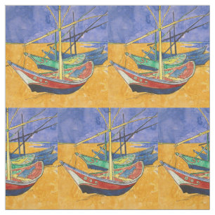 Van Gogh Boote Impressionismus Strand Stoff