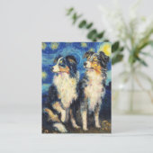 Van Gogh Border Collies Postkarte (Stehend Vorderseite)